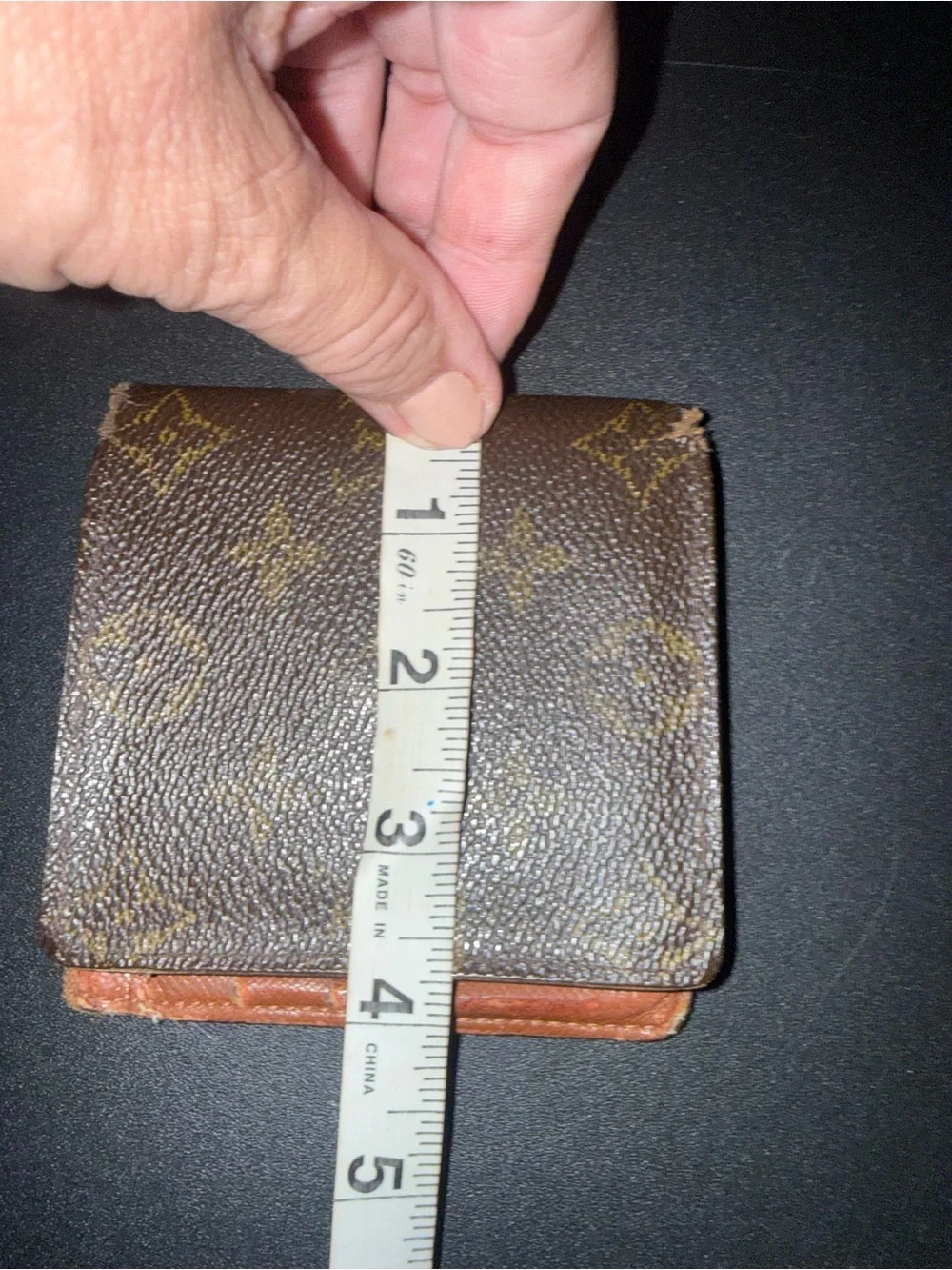 Louis Vuitton Brown Monogram Money wallet with Tan Trim